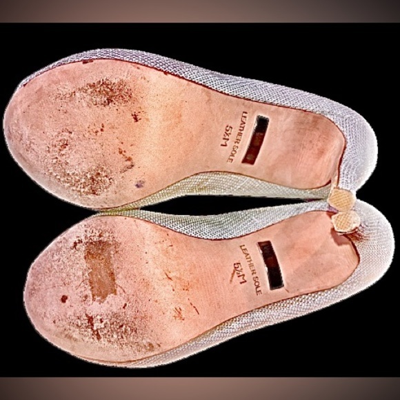 Badgley Mischka PeepToe leather silver sz 5 1/2 M - Picture 6 of 7